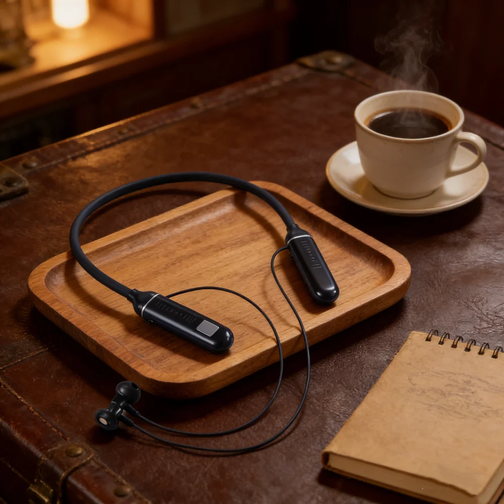 Sports Neckband Headphones Bluetooth Earphones Gaming LED Battery Display Wireless Mic Stereo HIFI TWS Headset Support TF Cards