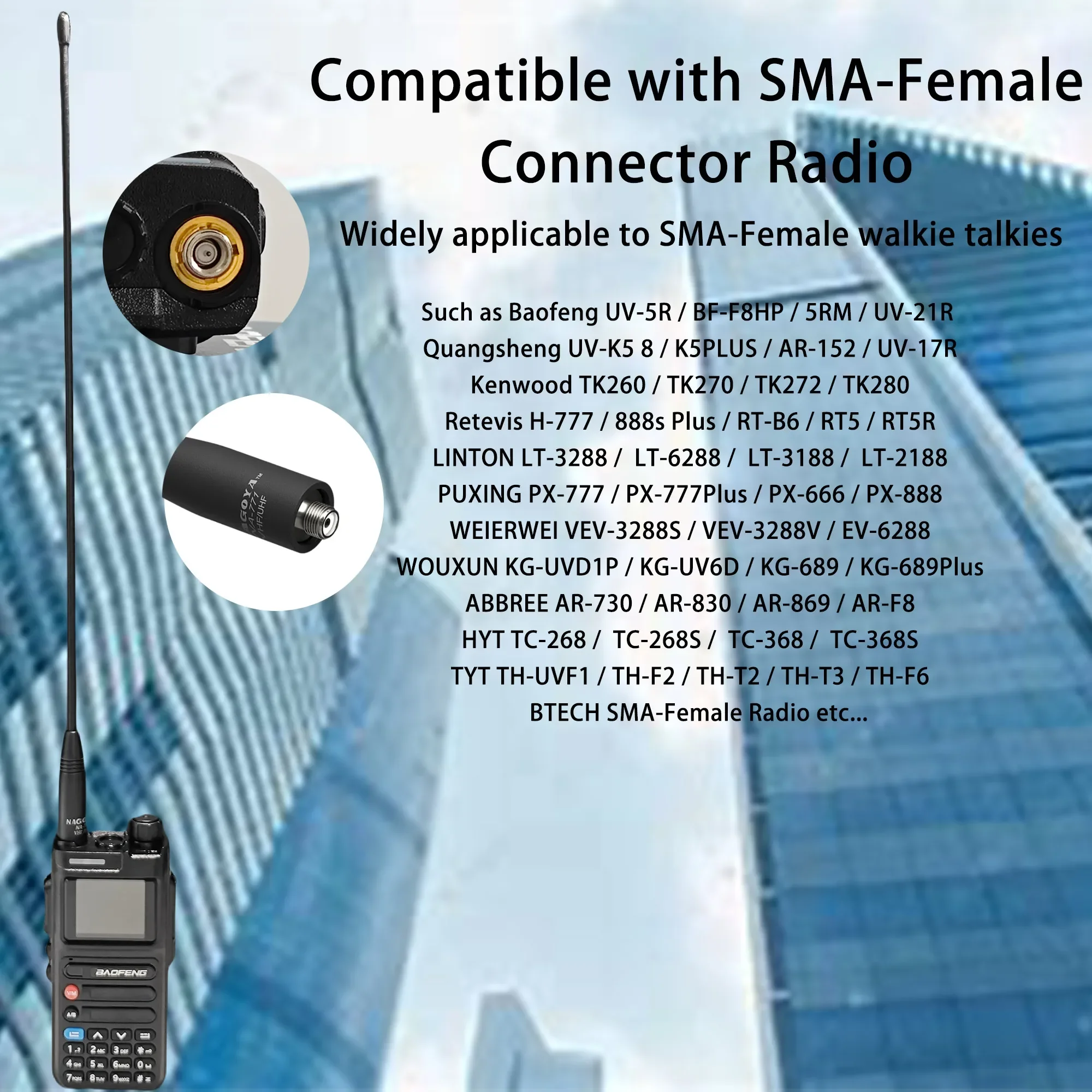 100% الأصلي ناغويا NA-771 اتجاهين هوائي الراديو SMA-أنثى 144/430Mhz هوائيات ل Baofeng كينوود PUXING WOUXUN اسلكية تخاطب