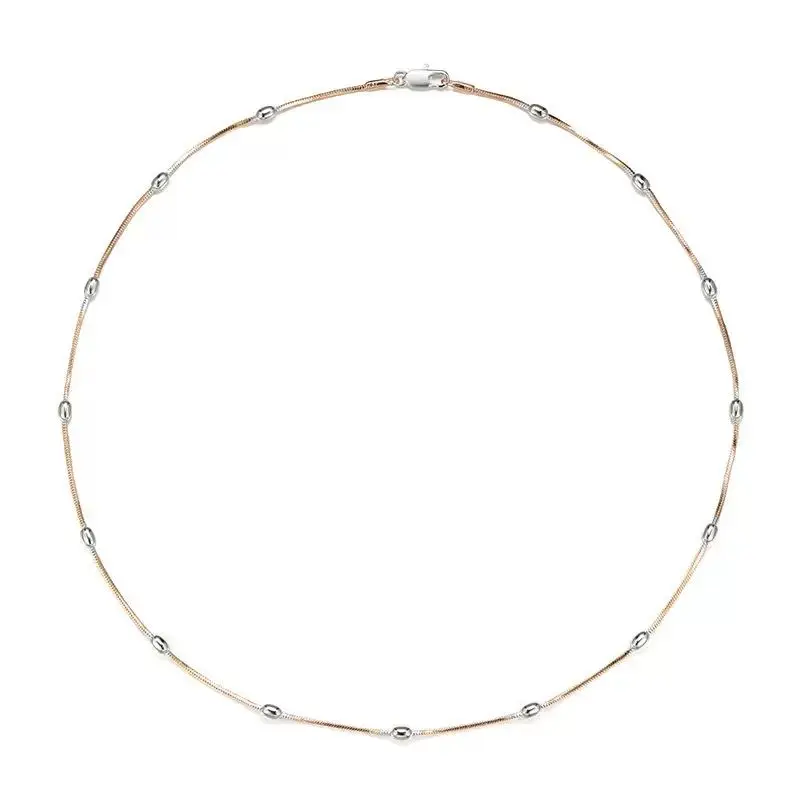 مجوهرات XP - (45 سم × 3 مم) مزيج 2 قلادات من خرز الأفعى المطلية بالذهب للنساء مجوهرات الأزياء بالجملة #6