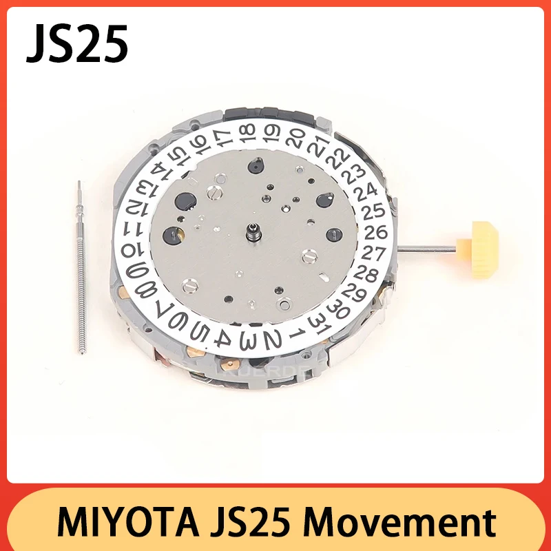 Miyota JS25 Movement Watch, Original japonês, 3 horas, 6 mãos, 3.6.9 segundo pequeno, Novo, Peças de reparo