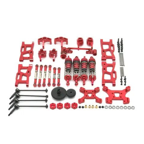 Wltoys 144001 144002 144010 124017 124019   Kits de modificación de piezas de mejora de Metal, juego de amortiguadores de brazo oscilante, accesorios de coche RC