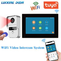 1080P 7/10 Inch TUYA WiFi Smart APP Home Intercom Kit Wireless Video Door Phone Wired Doorbell for RFID Access Control System