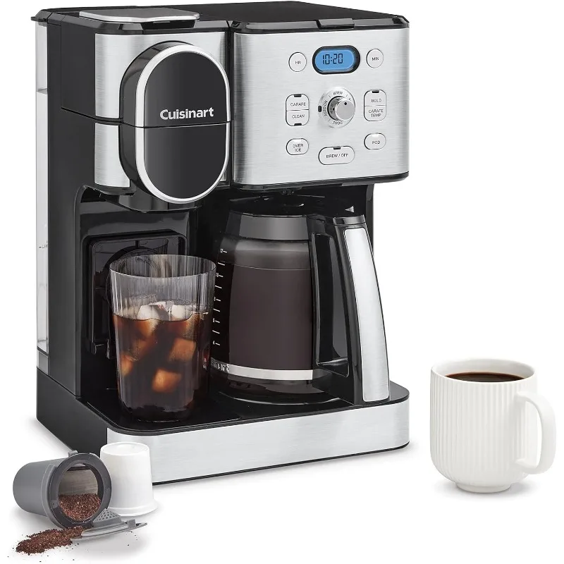 

Cuisinart Coffee Maker, 12-Cup Glass Carafe, Automatic Hot & Iced Coffee Maker, Single Server Brewer, Stainless Steel, SS-16