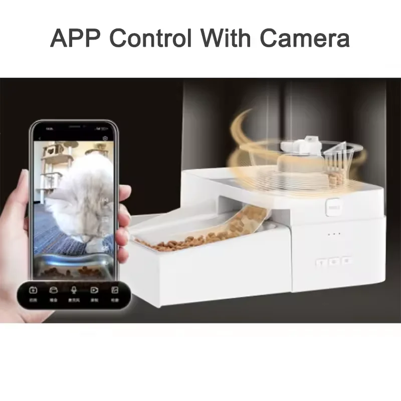 New APP Control Smart Pet Food Feeder& Water Fountain 2 in 1 With Camera For Cat  Automatic Cat Food water fountain pet products