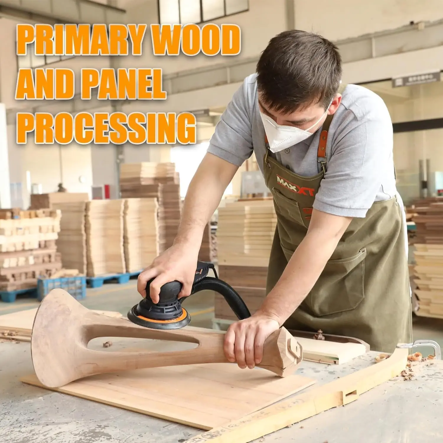 

Electric 5mm Random Orbital Sander, Brushless 350W 3A Palm Sander, Multi-function Variable Speed Electric Corded Orbital Sanders