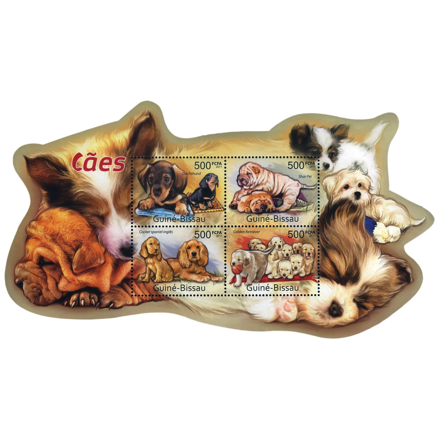 

Guine Bissau Post Stamps Postage World Famous Dog Pet 1 Sheet 4 All New MNH Collectible Postage Stamps Material For Scrapbooking