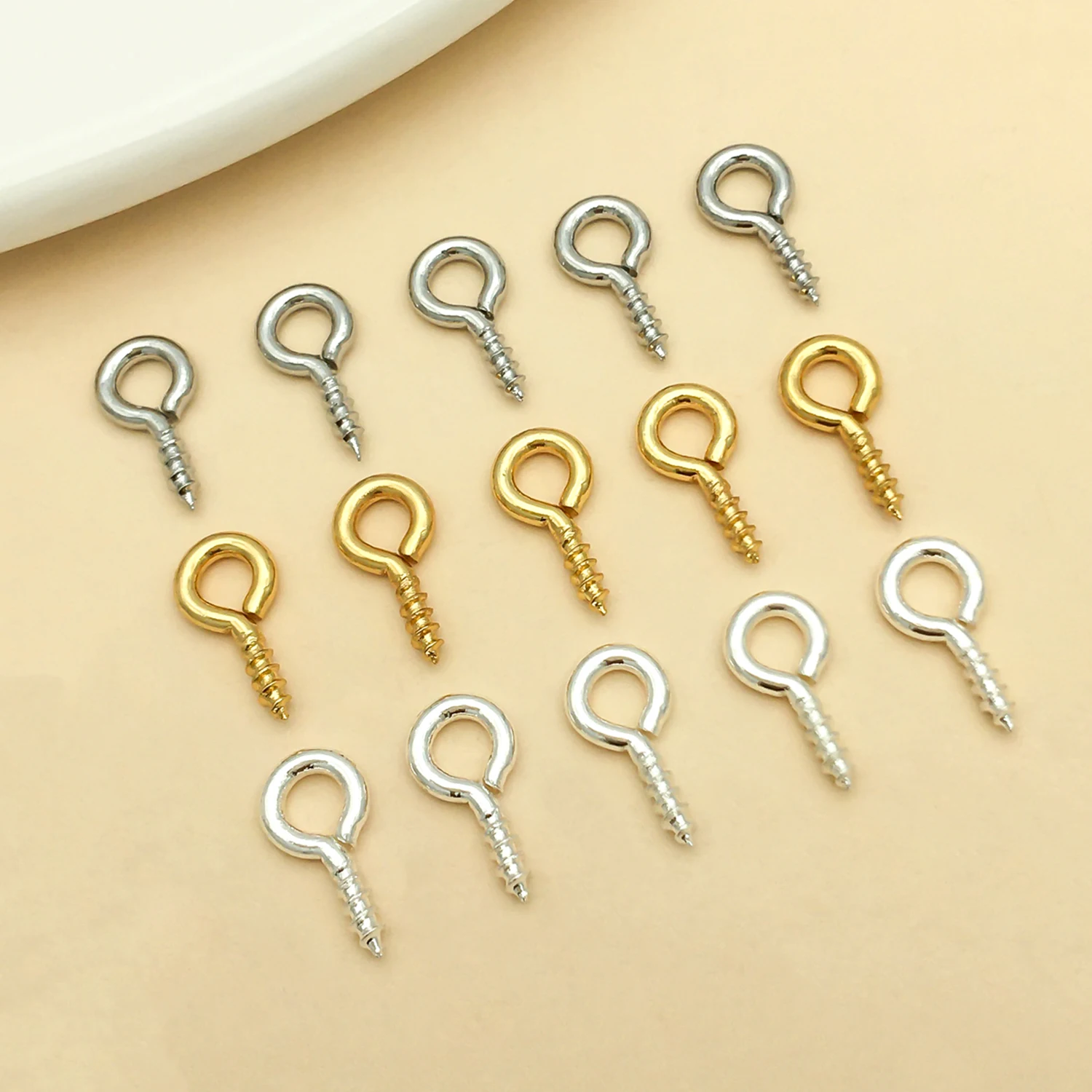 5 Piezas de Dijes de Ojo de Oveja Gruesos de Cobre Chapado en Oro de 18K para Fabricación de Joyas, Aretes, Dijes para Pulseras y Collares