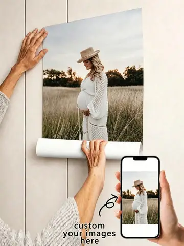 Custom Self-Adhesive Poster - Upload Your Image Or Text - Suitable For Home Decor, Music Album Covers And Family Photos
