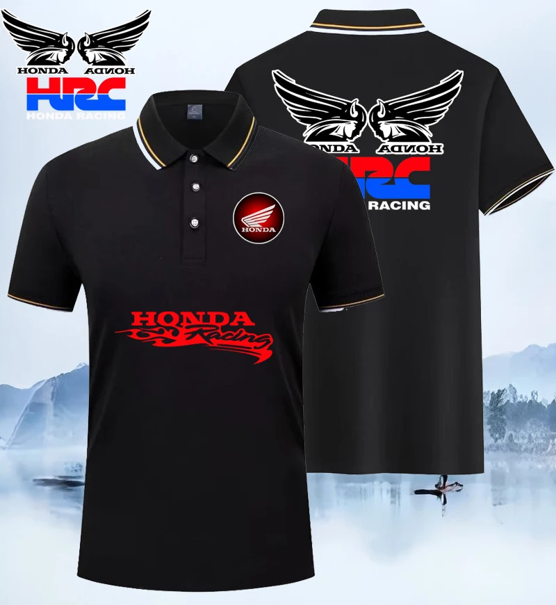 

Летняя модная унисекс Honda Trend одинаковые спортивные беговые повседневные рубашки поло с 3D принтом для пар, мужчин и женщин