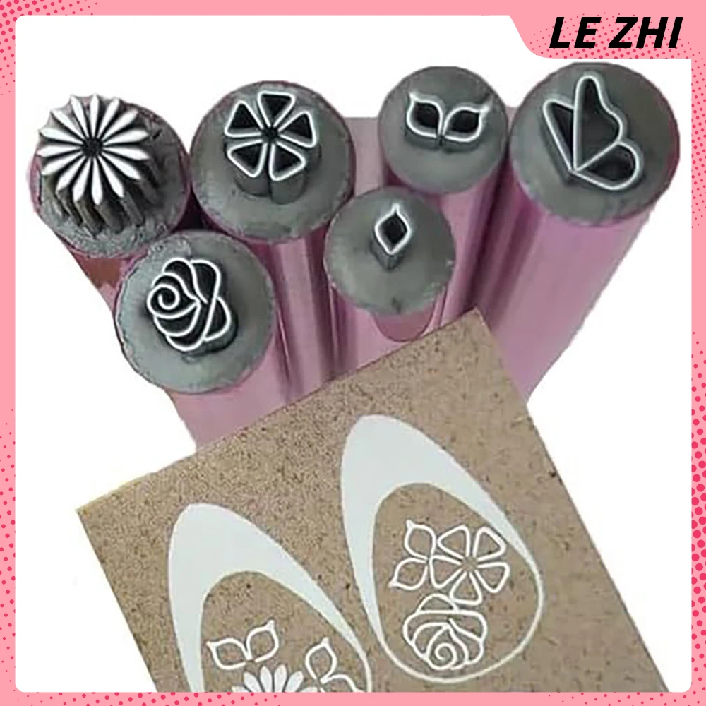 

6Pcs Handwork Nail Art Stamp Pen Set Portable Flower Petal Butterfly Nails Silicone Stamp Easy To Operate Nail Pen Party Sticker