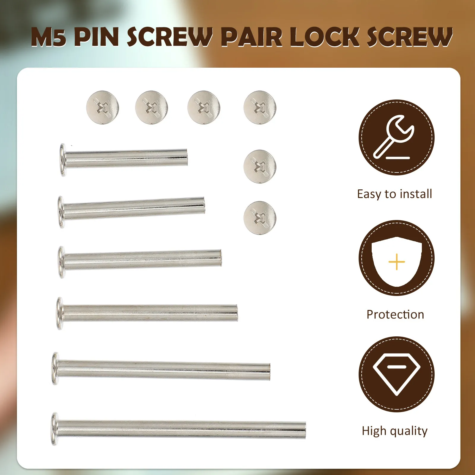 60Pcs Locking Screw Set for Craft Wood Album Scrapbook Binding DIY Binder Photo Book Account Calendar Carbon Steel