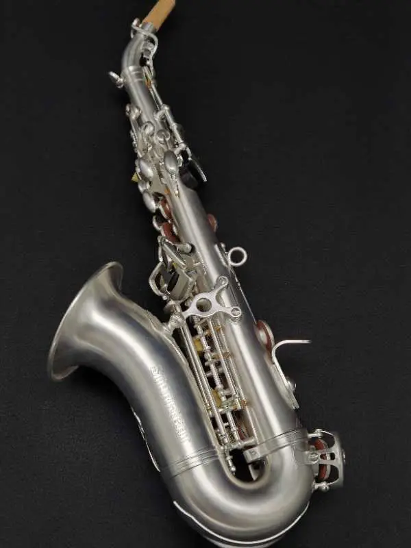 Japon SC9937 Original 1 :1 clé type saxophone soprano courbé B-plat plaqué Argent brossé Professionnel instruments de musique enfant