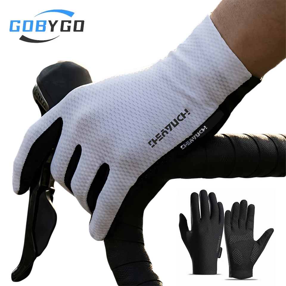 AliExpress gobygo GOBYGO Thin Lightweight Cycling Gloves SBR Palm Padding Touchscreen Fingertips Anti-Slip Shock Absorption Breathable Fishing
