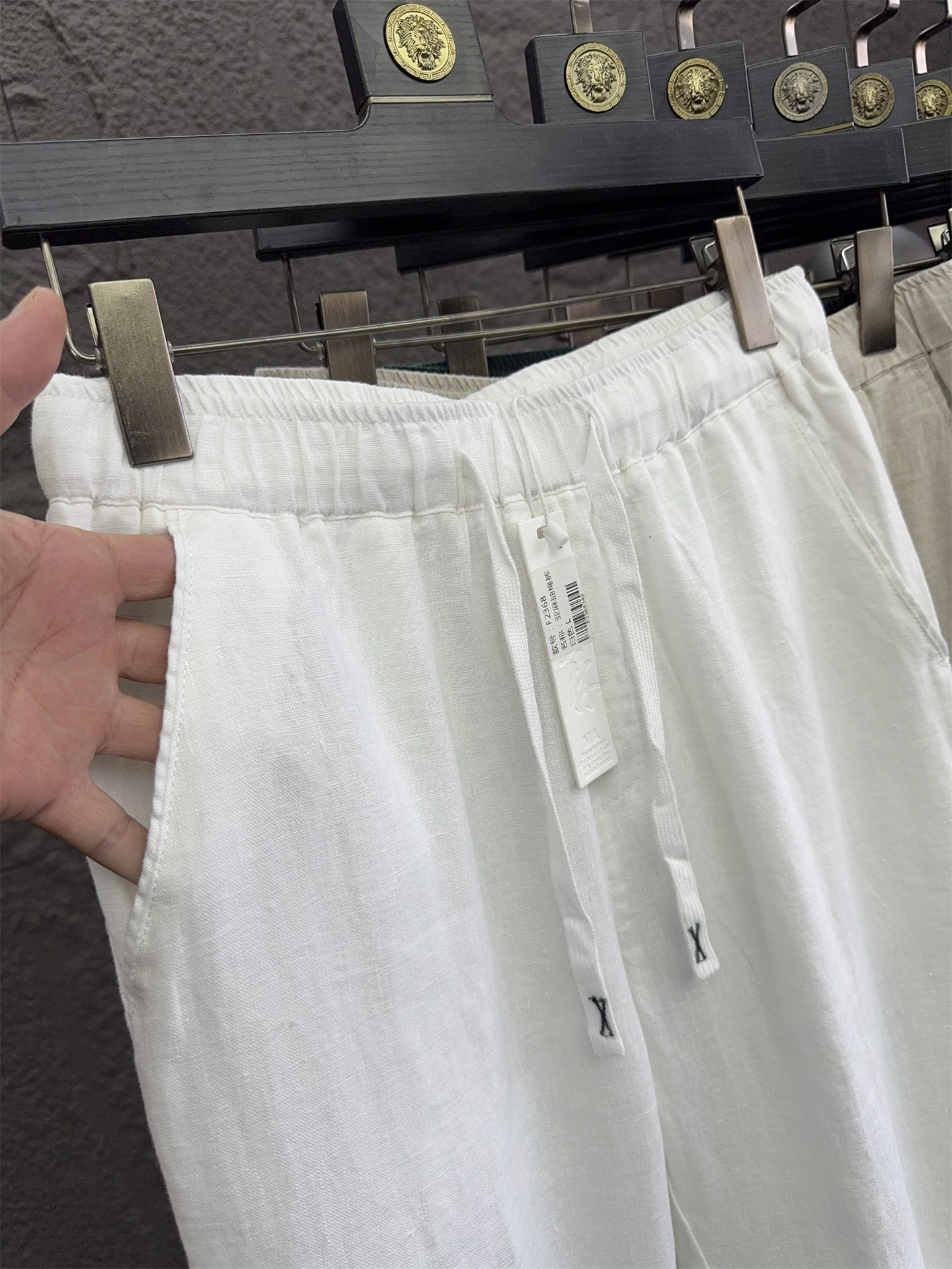 

Svip Comfortable 00% Linen Lightweight Breathable Color 3D Slim Straight Casual Pants for Men Faionable Urban Sle