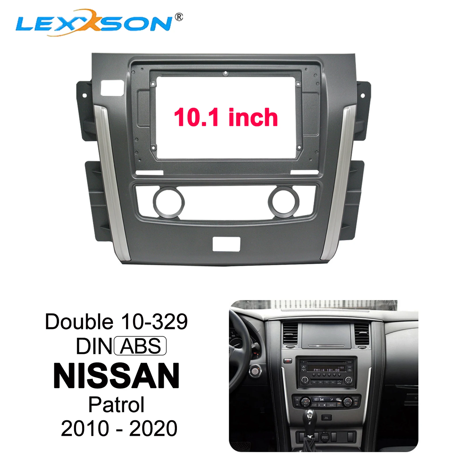 

10.1 Inch Car Fascia Stereo Double Din Car Radio Frame Audio Fitting Dashboard Refit Panel Kits for NISSAN Patrol 2010 - 2020