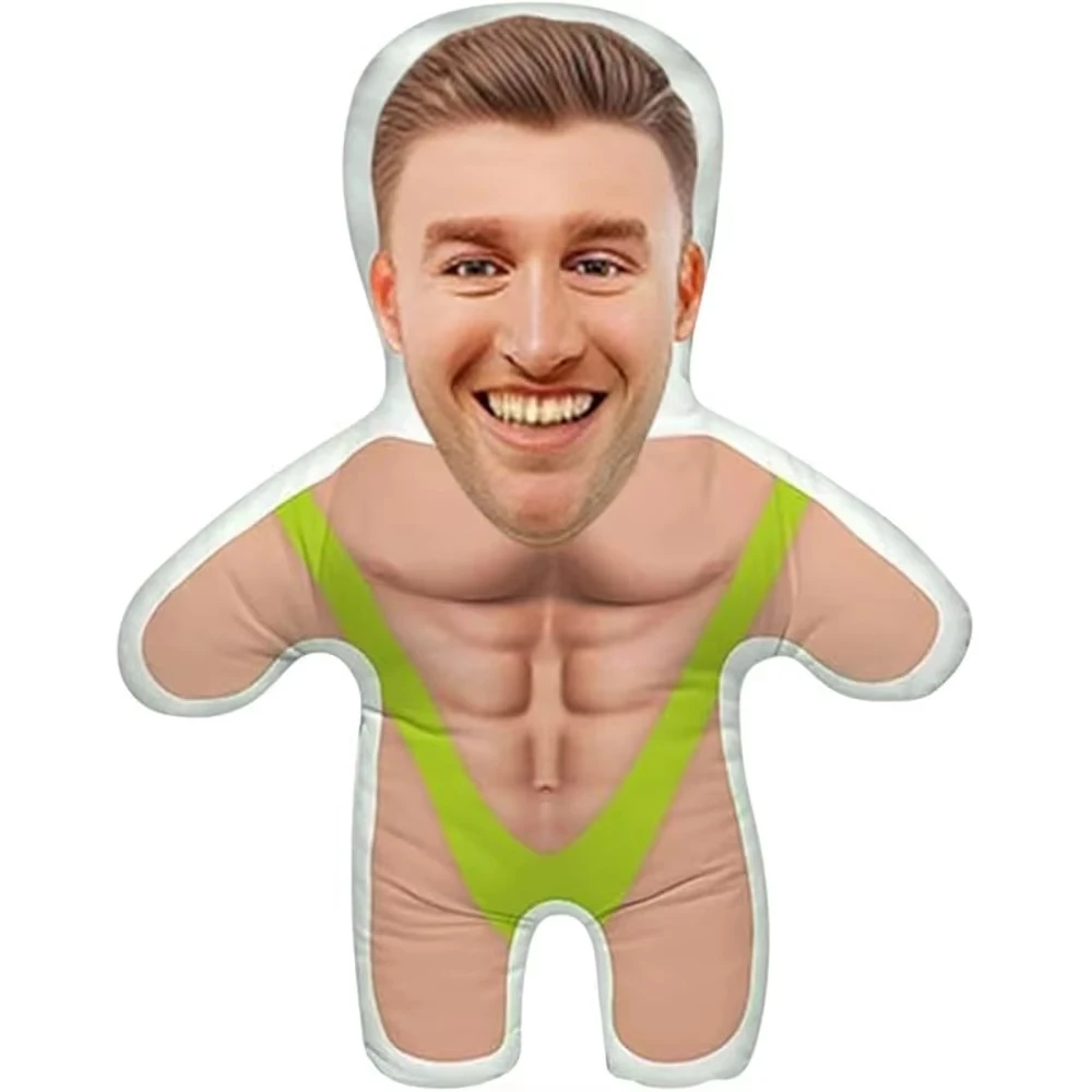 New human-shaped photo pillow, custom face creative gift toy suitable for firends