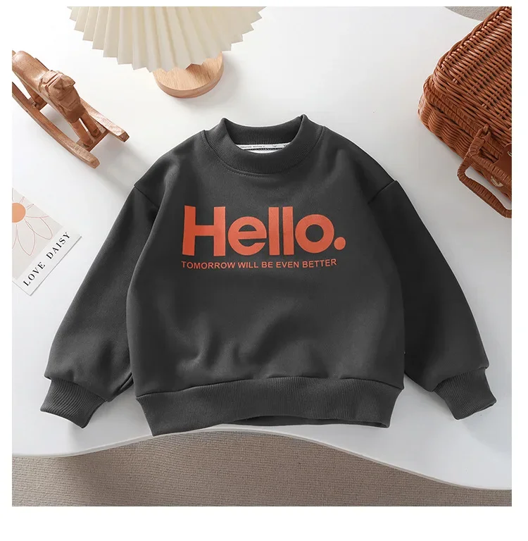 Baby Mädchen Jungen Sweatshirt Kinder Buchstaben-Hoodies Kleinkind Herbst-Oberbekleidung Winter Kinderkleidung Baby Jungen Kleidung – Detail 6