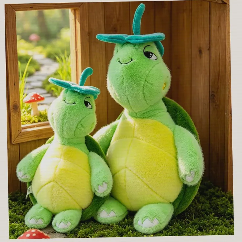 Cartoon Leaf Turtle Stuffed Plush Toy Soft Fluffy Tortoise Doll Cute Ornament Birthday Gift For Children Home Sofa Bedroom Decor