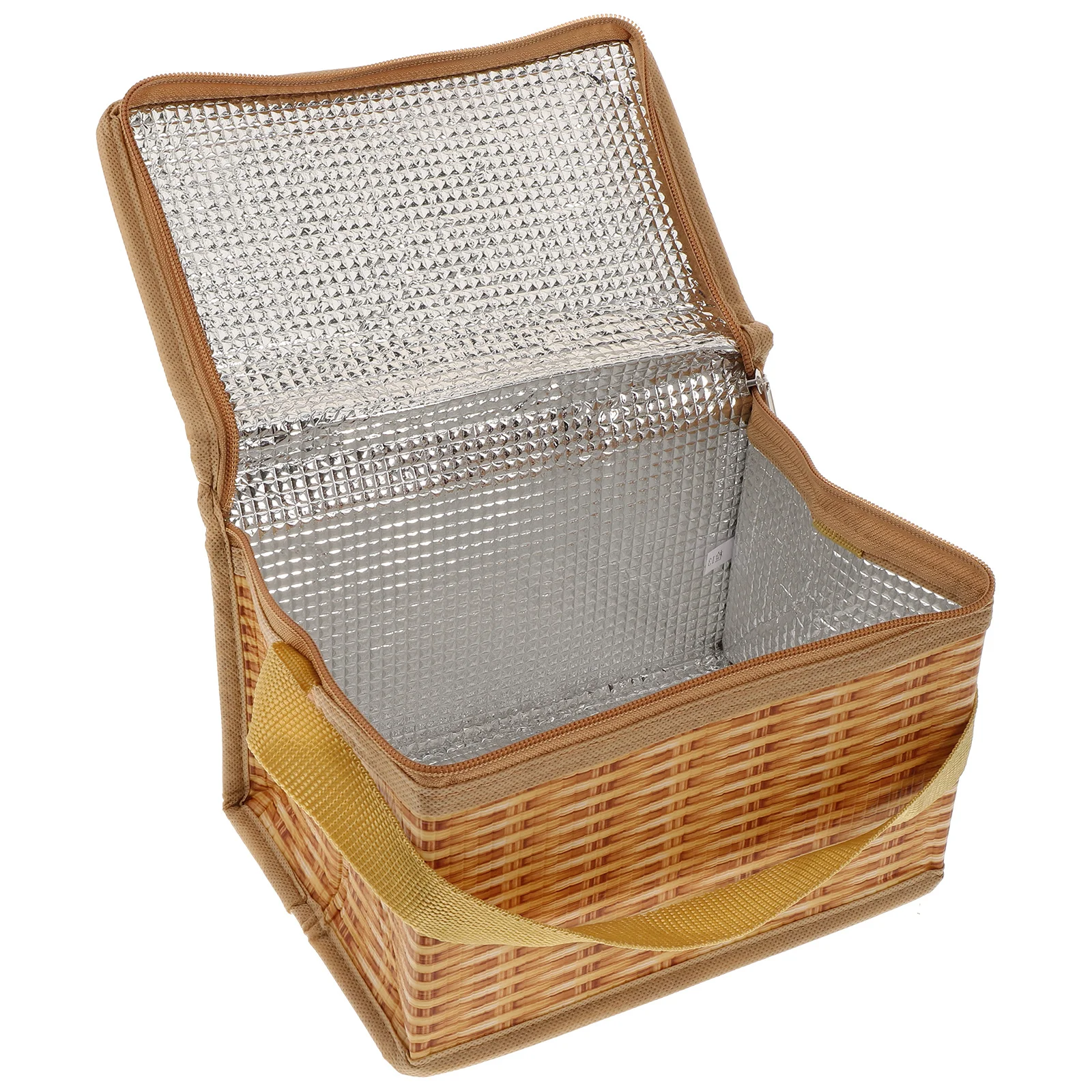 

1Pcs Fresh Lunch Bag Orange Straw Simulation Waterproof Pouch Insulation Lunch Tote Portable Bento Picnic Outdoor Dining