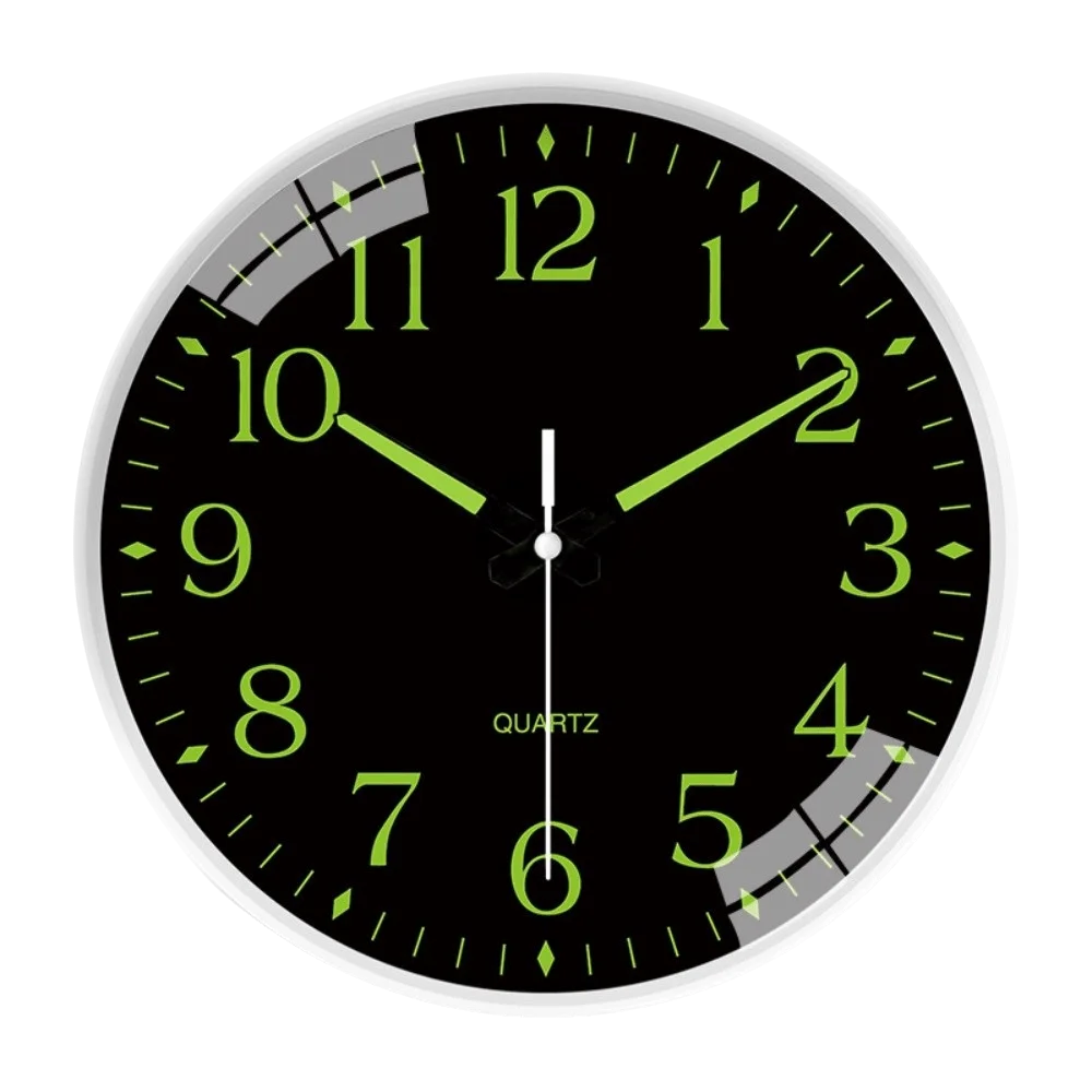 Minimalist Silent Luminous Wall Clock 8 Inch Easy to Read Glowing Hanging Clock Round Wall Decor Quartz Wall Clock Dorm