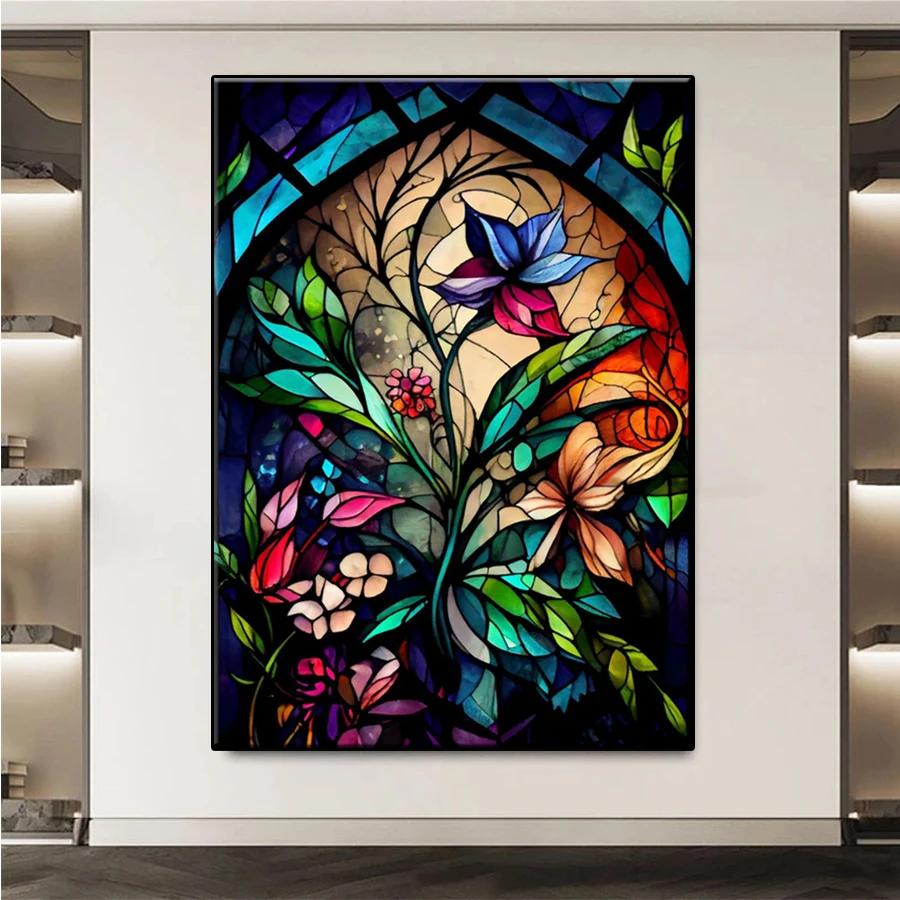 5D DIY Diamond Embroidery Fantastic Abstract Colorful Flowers Full Kits Diamond Painting Cross Stitch Decor For Home