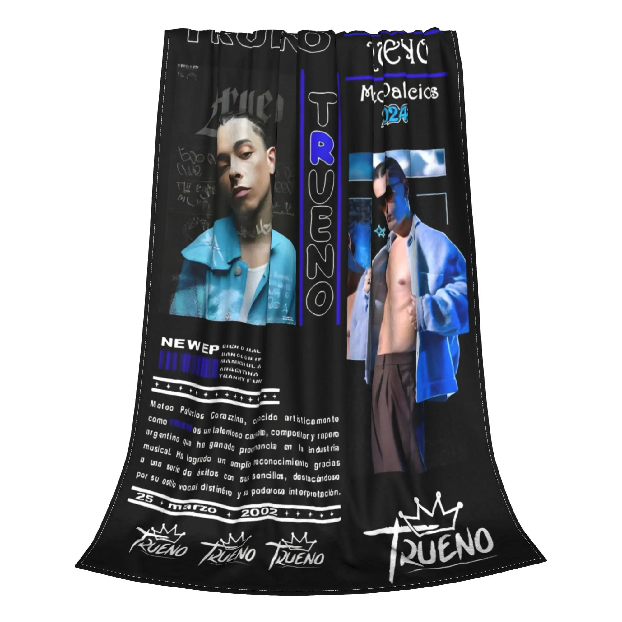 Funny trueno hip hop rapper  Blankets Lightweight Thin Fleece  Cozy Throw Blankets Machine Washable