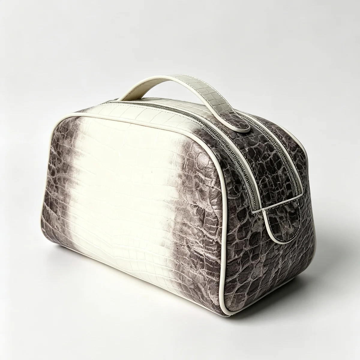 Echtleder-Kosmetiktasche mit Krokodil-Textur, Reise-Kosmetikbeutel, große Kapazität, Unisex-Organizer, mehrere Farben zur Auswahl. – Detail 9