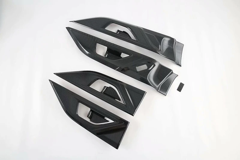 For Subaru Outback BT 2021 2022 Carbon Fiber Style Inner Door Handle Cover Catch Bowl Trim Insert Bezel Frame Garnish