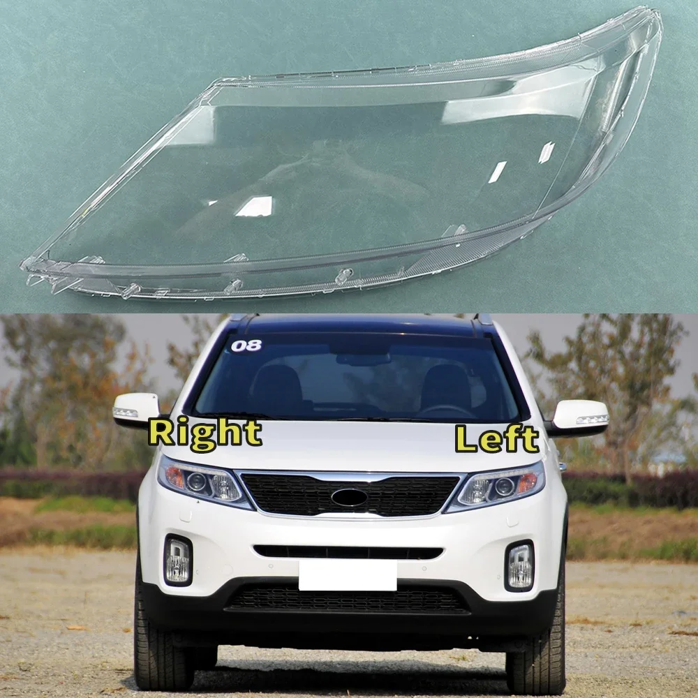 For Kia Sorento 2013 2014 Headlight Shell Lamp Shade Transparent Headlamp Cover Plexiglass Auto Replacement Parts