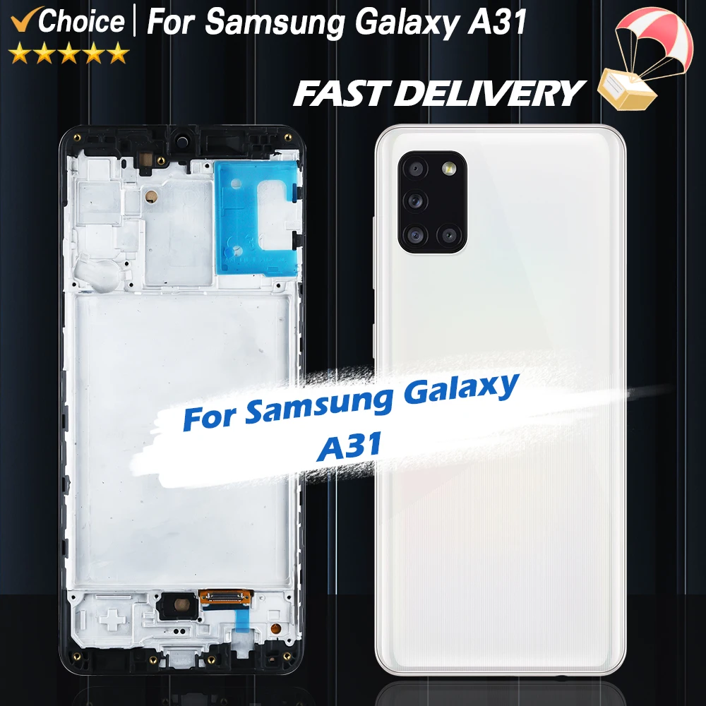 A31 Super AMOLED A315 A315F LCD For Samsung Galaxy A31 LCD With Frame SM-A315F/DS A315G Display Touch Screen Digitizer Assembly