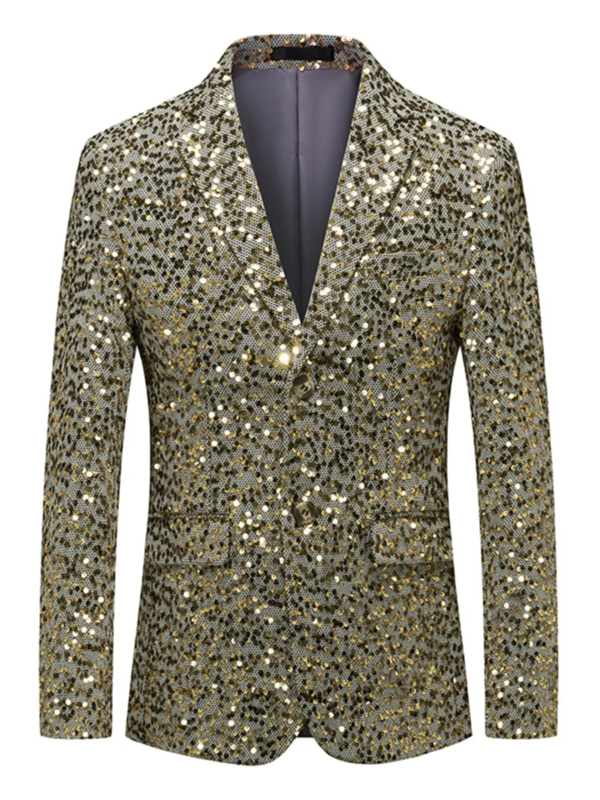 

Мужской пиджак с блестками для выступлений, повседневный, для танцев, золотистый, весна-осень, большие размеры, модный топ для отдыха