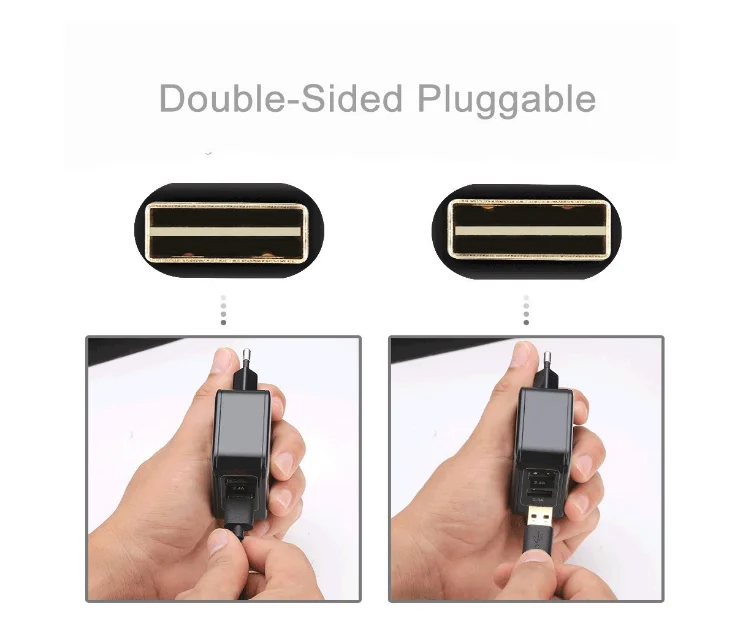 Blitzwolf สายเคเบิลพีวีซี2ม. แบบกลับด้านได้สำหรับไมโคร USB