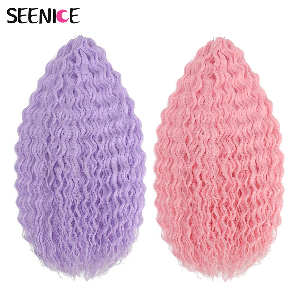 

Purple Honey Pink Ariel afro Curl Water Wave Braiding Hair African Curls Synthetic Crochet Hair Deep Wave Omber Hair Extension