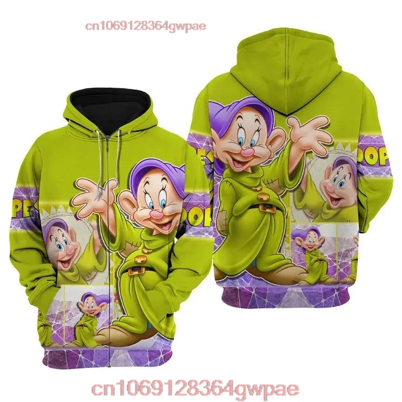 Disney Dopey Dwarf felpa con cappuccio Disney Graphic Cartoon outfit abbigliamento uomo donna bambini Toddlers felpa con cappuccio 3D