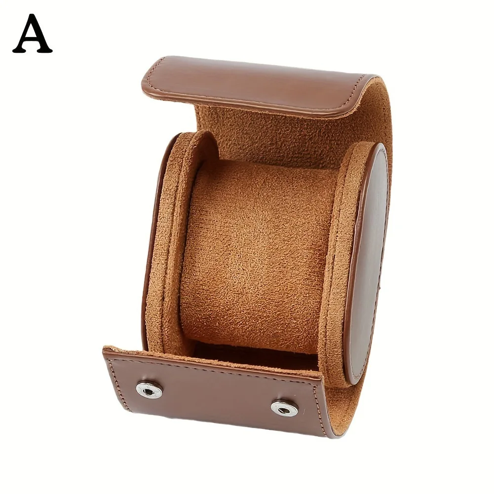 Кожаный дорожный футляр для часов, ящик для хранения в рулонах, органайзер для мужчин и женщин, держащий для часов, дисплей, 1 слот, коричневый