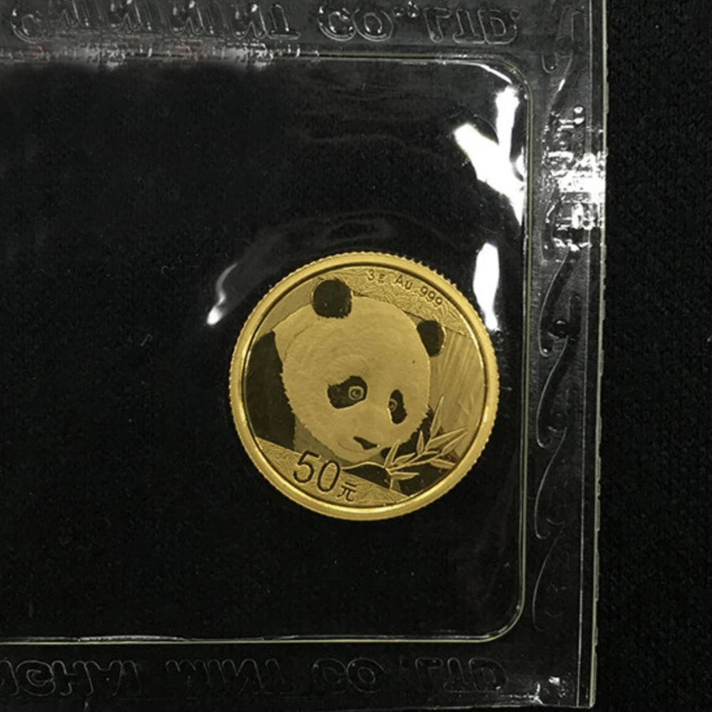 2018 China Panda Gold Commemorative Coin/Bullion Real Original 3g Au.999 24K 50 Yuan UNC