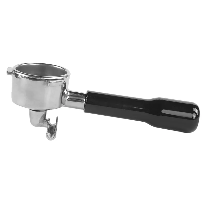 N98R 54 ミリメートル底なしステンレス鋼プロフェッショナルエスプレッソコーヒーポルタフィルターシングルとデュアルカップフィルターバスケット簡単インスタ