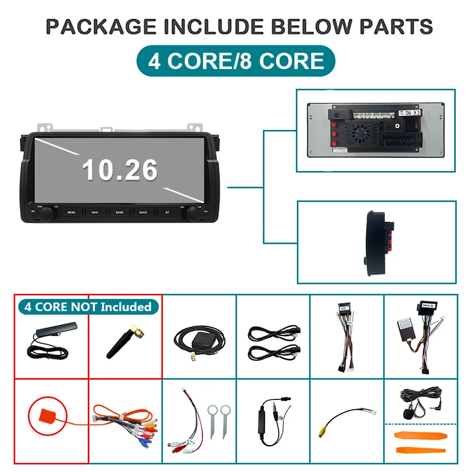 Pantalla de 10,26 pulgadas Android 15 Radio de coche AUTO CarPlay bluetooth estéreo para BMW E46 M3 Rover 75 MG ZT 1998-2006 reproductor Multimedia 2DIN 4