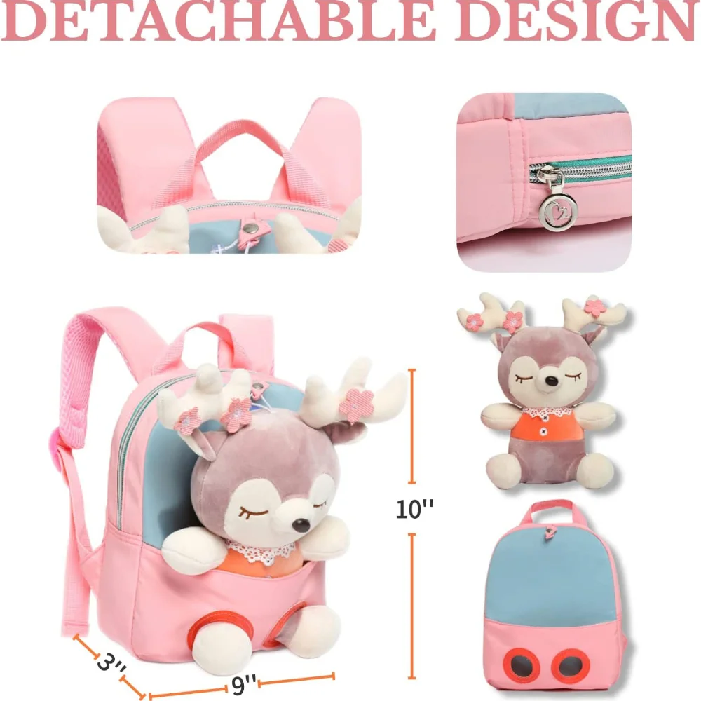 Mochila de animales de peluche de unicornio personalizada con relleno extraíble, mochila de animales de peluche de unicornio para niñas