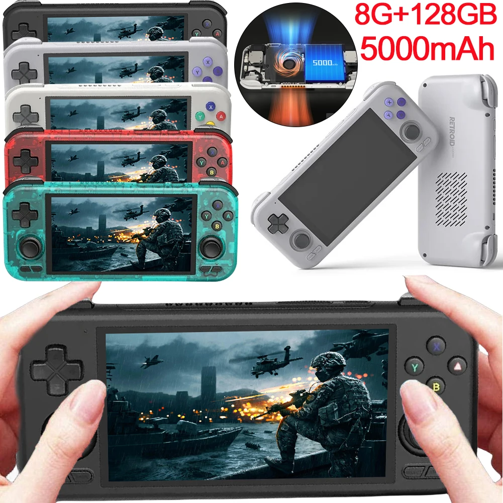 

4Pro Retro Handheld Video Game Console 4.7Inch IPS Touch Screen Portable Pocket Video Player 5000mAh Battery 8G+128GB Controller