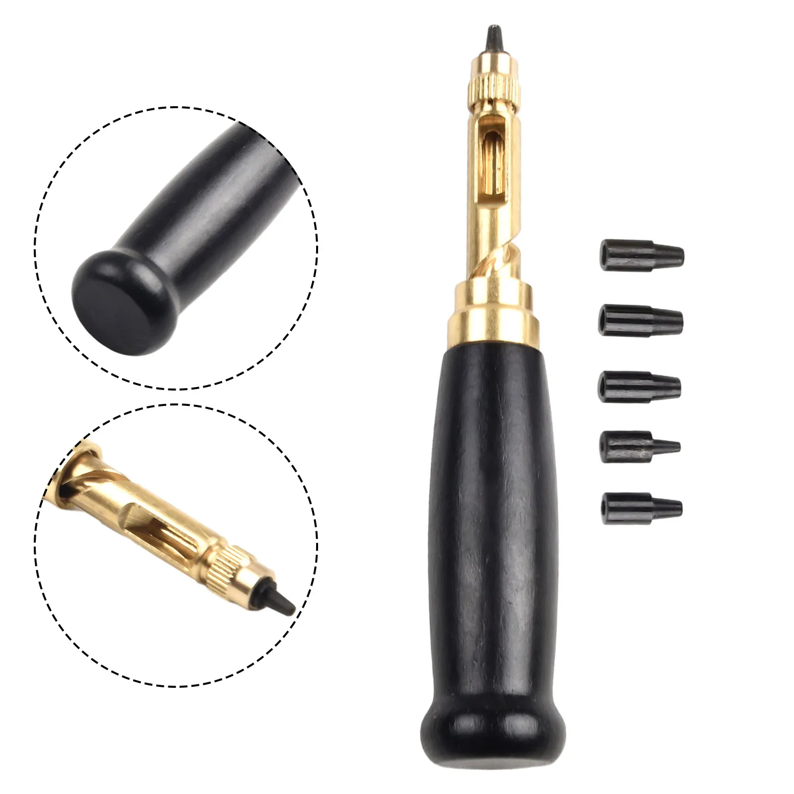 Perforatrice con 6 punte di dimensioni, materiale da 1 54 mm, punzonatura verticale a 90 gradi, adatta per l'artigianato e la stampa della pelle