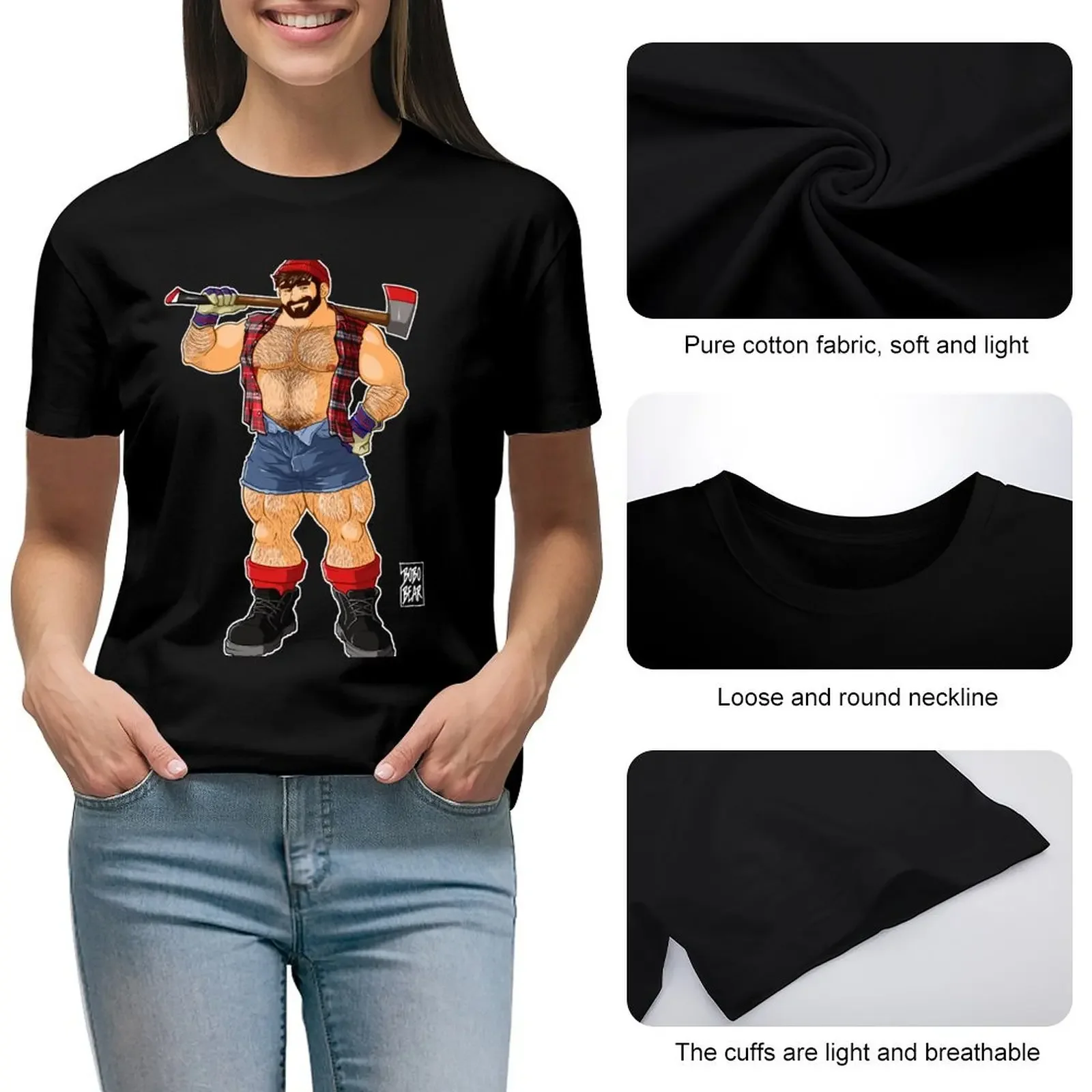 ADAM LIKE LUMBERJACKS Camiseta com estampa animal para meninas roupas de anime nova edição camisetas para mulheres