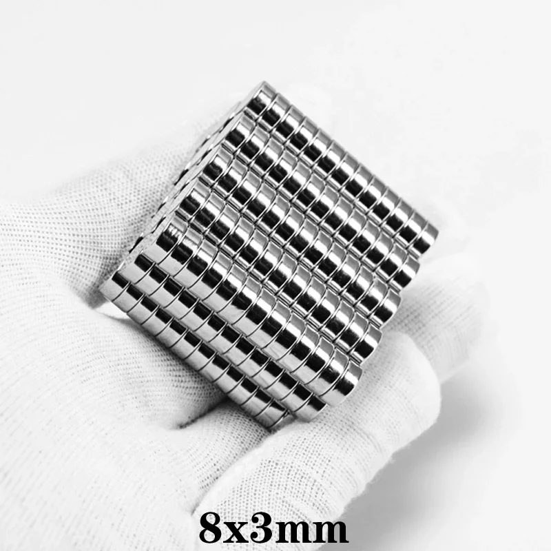 8x3mm Rare Earth Magnets Strong Diameter 8x3 Small Round Magnet Disc 8mm x 3mm N35 Permanent Neodymium Magnets 8*3mm 8*3