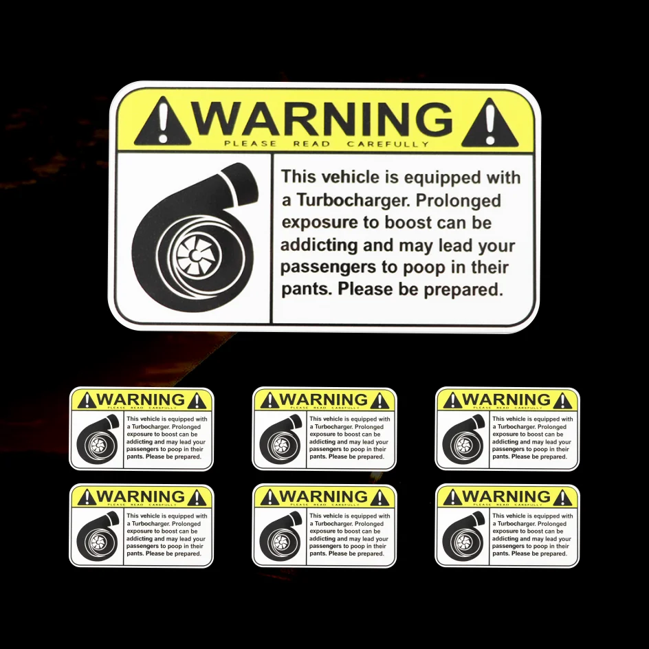 Car Sticker Decal Funny Warning Sign Turbo Boost Reflective word Decal PVC