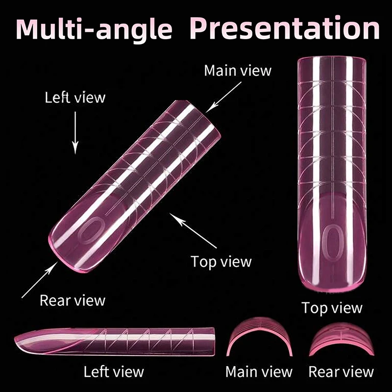 120Pcs ABS Crystal Armor Model With Scale Nail Forms Manicure Extensions False Nail Tips Quick Building Gel Mold Nail Art Salon