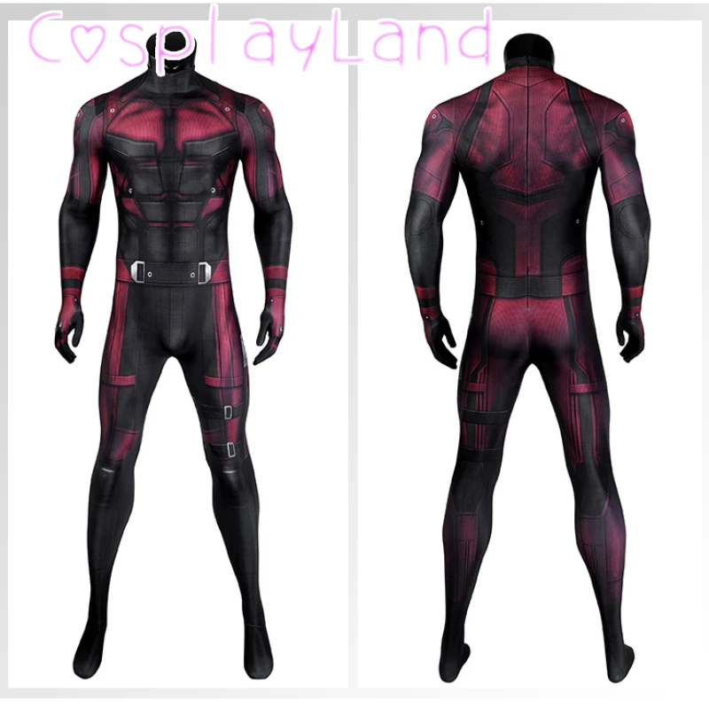 Matt Cosplay Druck Overall Superheld Zentai Karneval Halloween Party erwachsene Männer Kostüm Spandex Bodysuit plus Größe