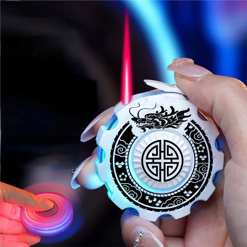 Creative Mecha Fingertip Spinner Windproof Lighter Colorful Flash Bagua Array Luminous Trendy Play Decompression Cool  Men Gifts