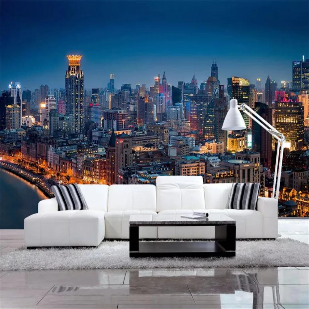 

Custom 3d Bright city lights dim night wallpaper TV KTV bar large art mural living room sofa mural wallpaper for Wall stickers