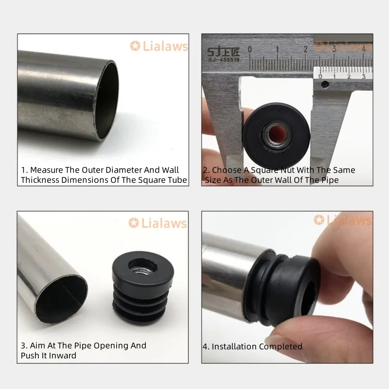 10 Buah Sumbat Kaki Mur Plastik Persegi/Bulat Hitam M6 M8 M10 dengan Sisipan Lubang Mur Topi Penutup Pipa Steker Tabung Kaki Furnitur