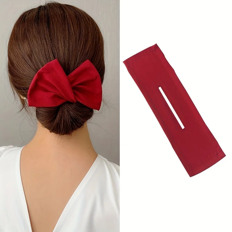 1 Stück Satin große Schmetterlings-Krawatte-Haarspange, vielseitiger Haargummi, Haar-Accessoires für Frauen, tägliches Pendeln, Dating-Styling-Dekoration – Detail 9